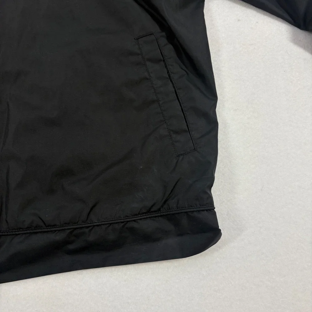 VTG Y2K 90s‎ Nike Mens M Full Zip Hooded Windbreaker Jacket Black Swoosh Street